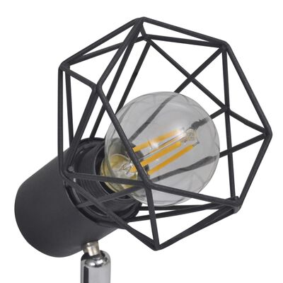 Teollistyylinen teräslanka spottivalot 2 kpl LED-hehkulamppu musta