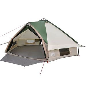vidaXL Teepee-teltta 8-henkiselle 8 hengelle Vihre&auml; ja valkoinen