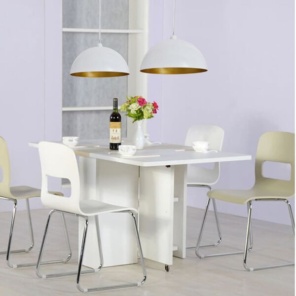 vidaXL Kattovalaisin 2 kpl korkeussäädettävä puolipallo valkoinen