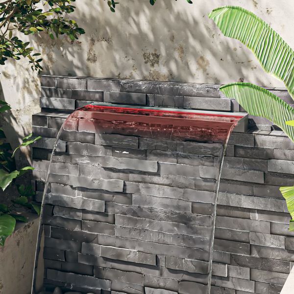 vidaXL Vesiputous RGB LED-valoilla ruostumaton teräs 90 cm