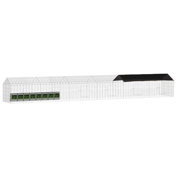 vidaXL Kaniinih&auml;kki Hopea 400 x 78 x 78 cm Galvanoitu ter&auml;s