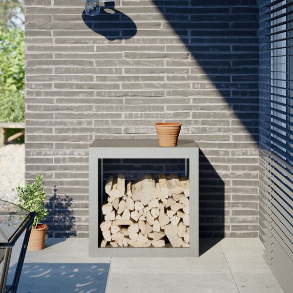 vidaXL Polttopuuteline 60x40x60 cm ruostumaton teräs