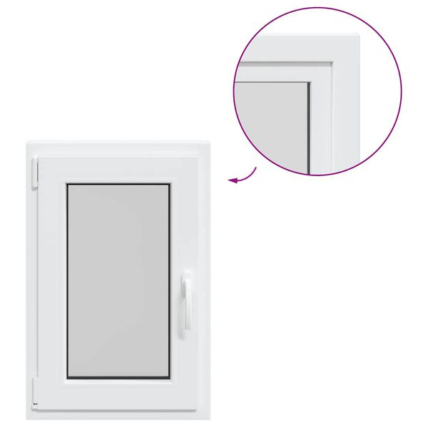 vidaXL Kellari-ikkuna "RISOR" 50x75 cm kallistus- ja käänntöovi DIN vasenkätinen valkoinen