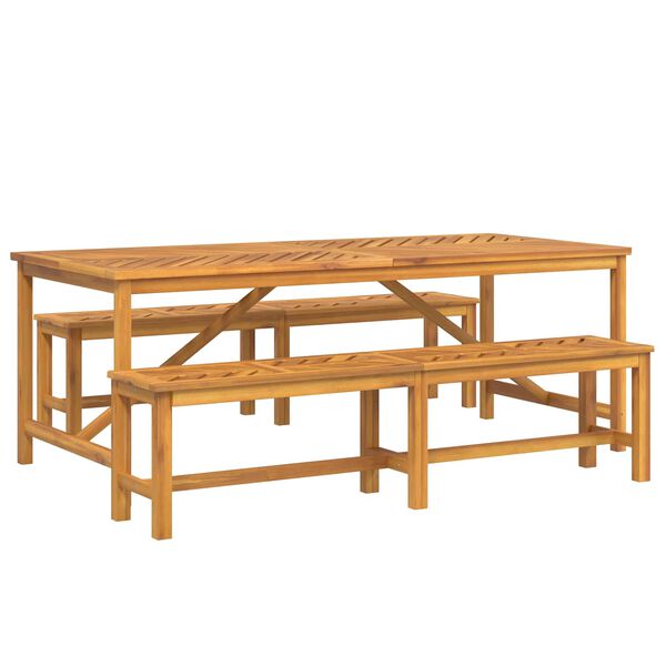 vidaXL Piharuokailu setti 3 pcs Ruskea Tihe&auml; akasiapuu