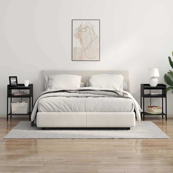 vidaXL Y&ouml;p&ouml;yt&auml;kaappi Musta tammi. 40 x 40 x 61 cm Tekninen puu