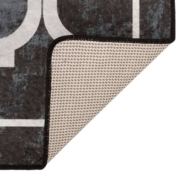 vidaXL Matto pestävä musta ja valkoinen 80x300 cm liukumaton