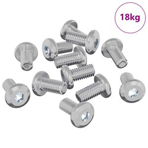 vidaXL Lukitusruuvi Yksiv&auml;rinen 4865 pcs Hopea Ter&auml;s