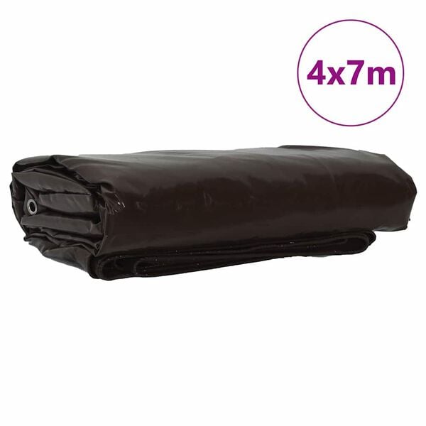 vidaXL Pressu 650g / m&sup2; Ruskea 4 x 7 m Kangas PVC-pinnoitteella