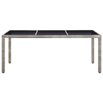vidaXL Puutarhapöytä harmaa 190x90x75 cm polyrottinki