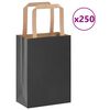 vidaXL Paperikassit 250 kpl kahvoilla musta 15x8x21 cm