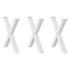 vidaXL Ruokap&ouml;yd&auml;n jalat X-muotoiset 3 kpl valkoinen 80x(72-73) cm ter&auml;s