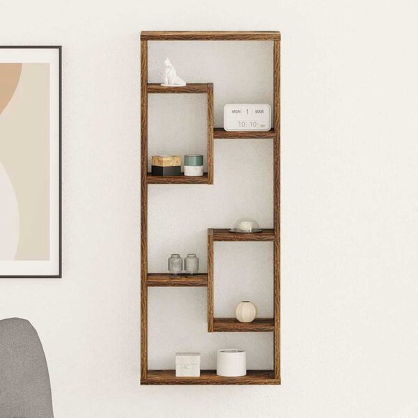 vidaXL Sein&auml;hylly savutammi 36x16x90 cm tekninen puu