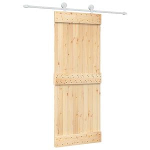 vidaXL Liukuovi 80 x 210 cm Massiivinen m&auml;nty (k&auml;sittelem&auml;t&ouml;n)