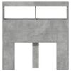 vidaXL Sängynpäätykaappi LED-valoilla betoninharmaa 100x17x102 cm