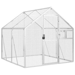 vidaXL Aviaario hopea 1,79x2x1,85 m alumiini
