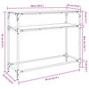 vidaXL Konsolipöytä läpinäkyvä lasinen pöytälevy 98x35x81 cm teräs