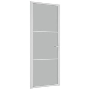vidaXL Sis&auml;ovi 83x201,5 cm valkoinen mattalasi ja alumiini