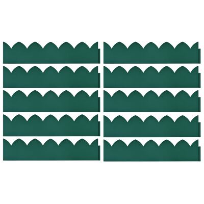 vidaXL Nurmikonreunukset 10 kpl vihreä 65x15 cm PP