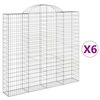 vidaXL Kaarevat kivikorit 6 kpl 200x30x180/200 cm galvanoitu rauta