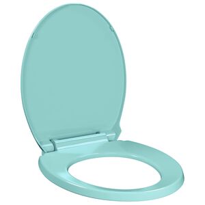 vidaXL WC-istuin pehme&auml;sti sulkeutuva vihre&auml; soikea
