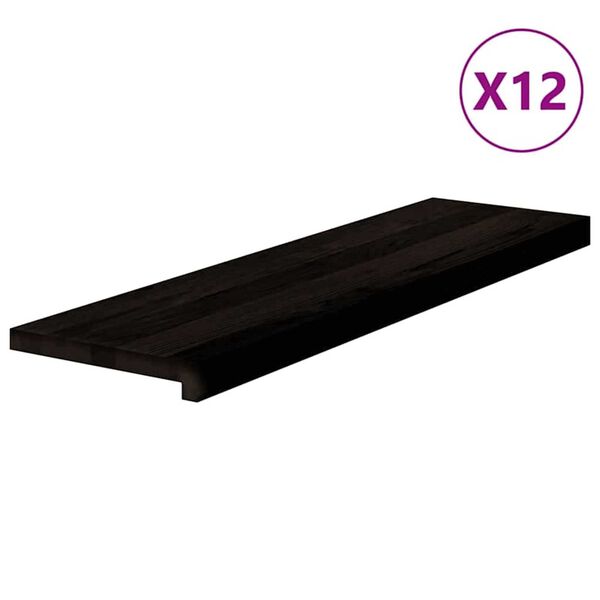vidaXL Askelmat 12 kpl tummanruskea 90x25x2 cm t&auml;ysi tammi