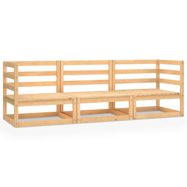 vidaXL 3-istuttava Puutarhasohva täysi mänty