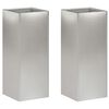 vidaXL Puutarha ruukku 2 kpl Hopea 20 x 20 x 50 cm Ruostumaton ter&auml;s