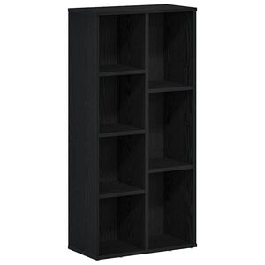 vidaXL Kirjahylly musta tammi 50x25x104 cm tekopuu