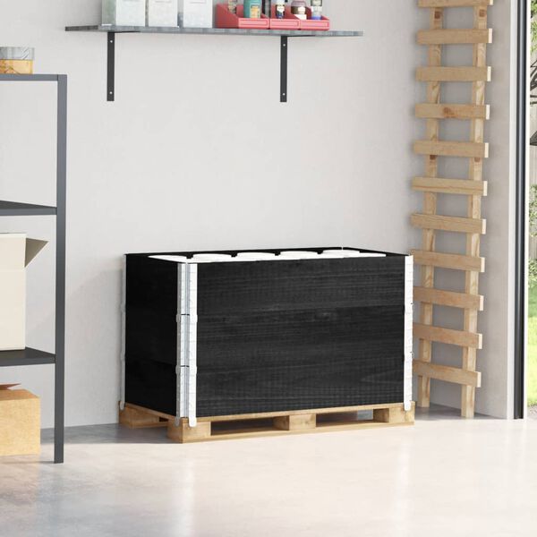 vidaXL Kuormalavan reunukset 3 kpl musta 100x50 cm t&auml;ysi m&auml;nty