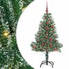 vidaXL Tekoinen joulukuusi lumiflockilla ja LED-valolla 120 cm