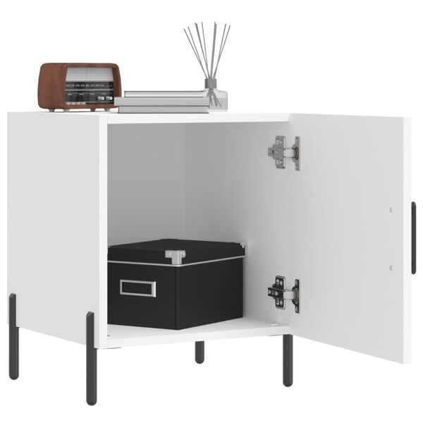 vidaXL Y&ouml;p&ouml;yd&auml;t 2 kpl valkoinen 40x40x50 cm tekninen puu