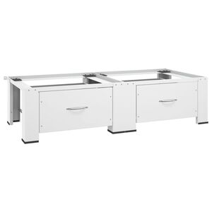 vidaXL Pesukoneen ja kuivausrummun korokejalusta laatikoilla valkoinen