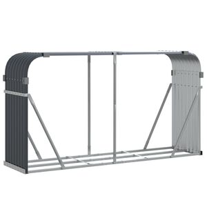 vidaXL Polttopuuteline antrasiitti 180x45x100 cm galvanoitu ter&auml;s