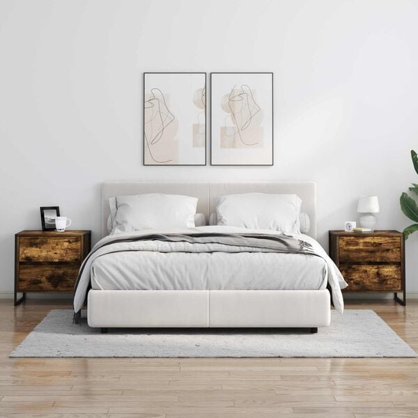 vidaXL Y&ouml;p&ouml;yt&auml; laatikon kanssa Savupuu 50 x 39.5 x 50 cm Tekninen puu