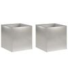 vidaXL Puutarha ruukku 2 kpl Hopea 20 x 20 x 20 cm Ruostumaton ter&auml;s