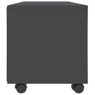 vidaXL TV-taso rullapyörillä harmaa 90x35x35 cm lastulevy