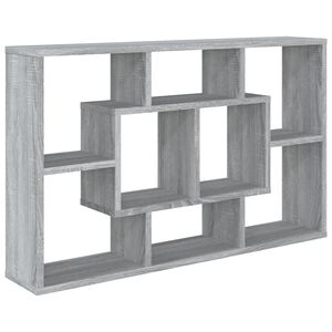 vidaXL Sein&auml;hylly harmaa Sonoma 85x16x52,5 cm tekninen puu
