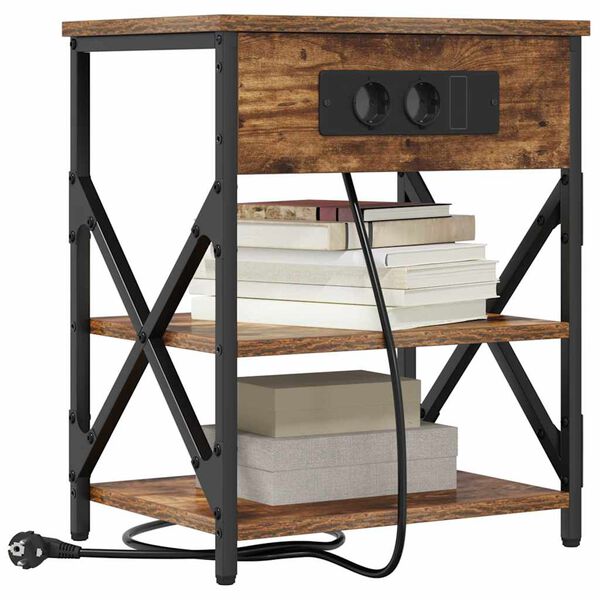 vidaXL Y&ouml;p&ouml;yt&auml;kaappi hyllyll&auml; Savup&auml;hkin&auml; 41 x 31 x 51 cm Tekninen puu