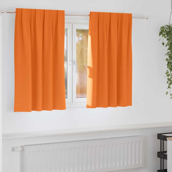 vidaXL Pimentävä verho renkailla 2 pcs Hehkuva oranssi 140 x 140 cm