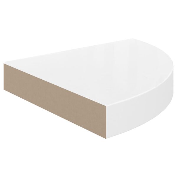 vidaXL Kulmahyllyt 2 kpl korkeakiilto valkoinen 25x25x3,8 cm MDF