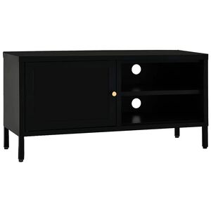 vidaXL TV-taso musta 90x30x44 cm ter&auml;s ja lasi
