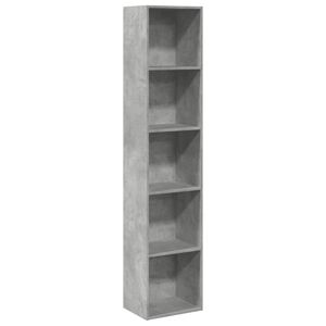 vidaXL Kirjahylly betoninharmaa 40x30x189 cm tekninen puu
