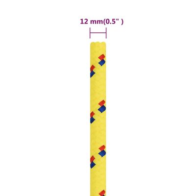 vidaXL Veneköysi keltainen 12 mm 100 m polypropeeni