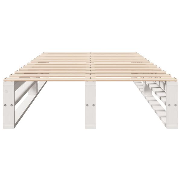 vidaXL Sängynrunko ilman patjaa valkoinen 90x190 cm täysi mänty