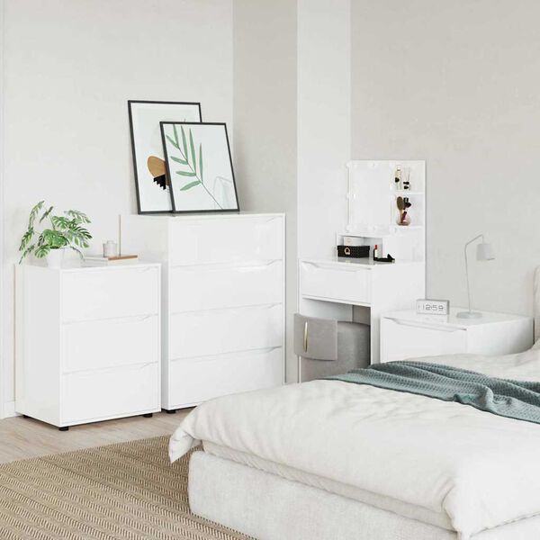 vidaXL S&auml;ilytyskaappi Korkean kiillon valkoinen 60 x 48 x 81 cm