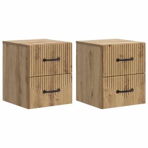 vidaXL Sein&auml;lle Kiinnitett&auml;v&auml; Y&ouml;p&ouml;yt&auml; 2 pcs Artisaanitammi