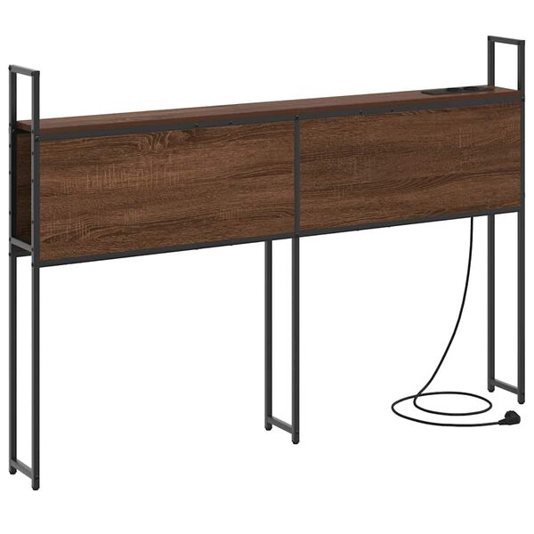 vidaXL S&auml;ilytyss&auml;nky latausasemalla Ruskea tammi 120 cm Tekninen puu