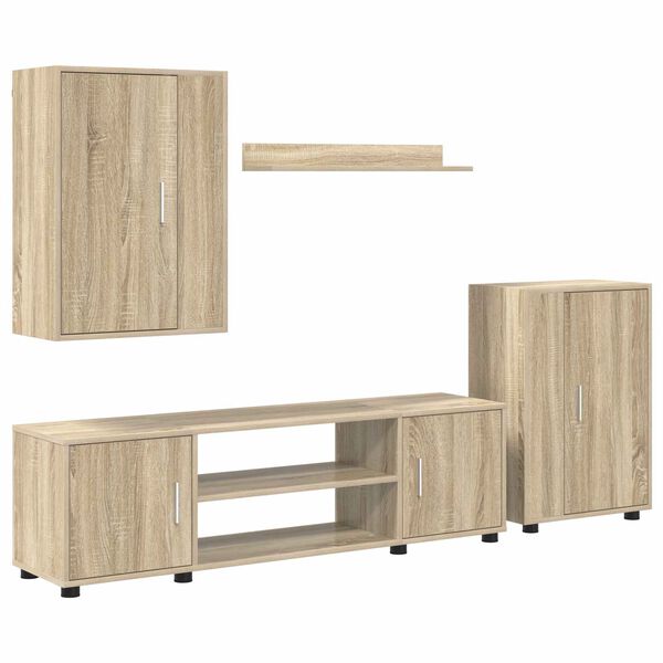 vidaXL TV-tasosetti 4 pcs Sonoman tammi Tekninen puu