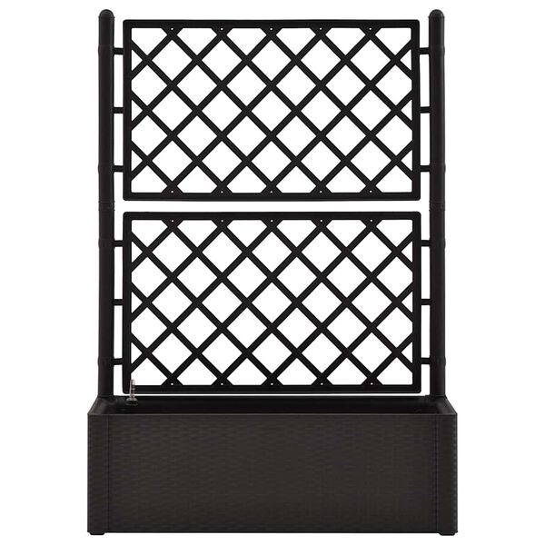 vidaXL Itsekasteleva korotettu kukkalaatikko säleiköllä antrasiitti