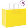 vidaXL Paperikassit 50 kpl kahvoilla keltainen 32x17x25 cm